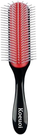 Classic Styling Curly Hair Brush. 9 Row Black Brush for Detangling, Separating, Shaping. For Women and Men Wet or Dry Hair. by Koeuoi