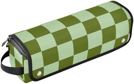 Checkerboard Verdant Plaid Hair Tools Travel Bag Portable Carrying Case with Heat Resistant Mat Travel Organizer Pouch for Curling Iron Hair Dryer Flat Irons by PJXTH