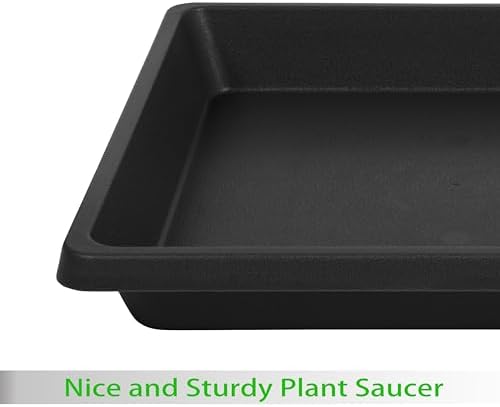 Square Plant Saucer 10 Inch 4 Pack 6 8 12 14 16 18 20 inch, Plant Drip Trays and Flower Pot Saucers, Plant Trays for Indoors No Holes, Plant Drainage Tray Saucers for Potted Plants - Image 3
