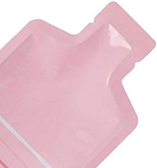 QQ Studio Pack of 100 Color Aluminum Metallized Foil Single-Use Dispenser Tip Open Bottom Heat Seal Sample Pouch (3" x 5", Pink w/White & Pink Stripes) - Image 2