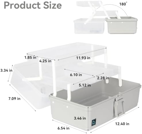 WEWLINE 3-Layers Plastic Portable Storage Box,Household Plastic Craft Supply Box with Handle,Multifunctional Storage Boxes for Children Student,Perfect for Home Office - Image 3