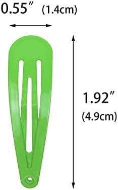 40 Counts Green Color Metal Snap Hair Clips 2 Inch Barrettes for Women Accessories - Image 5