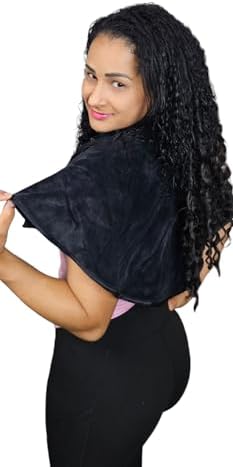 JADASH PRODUCTS Black Microfiber Shoulder Towel Cape, 400 GSM, Bleach-Resistant Salon Barber Hair Coloring Towel with Inner Neck Collar and Buttons, 25 x 30 in, 1 Count - Image 7