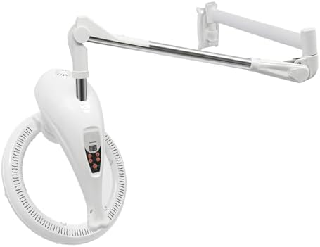 Orbiting Hair Dryer Wall Mount, 950W Temperature Adjustable Rotating Wall Mount Hair Color Processor with Timer Professional Infrared Hair Dryer Hair Perming Treatment Machine for Salon SPA (White) by BINELUCOLU
