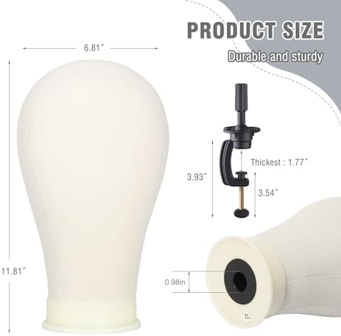 Relx Reinforced Wig Stand with Mannequin Head - Adjustable Wig Head Stand with Head for Wigs - Manikin Head Set for Cosmetology, black - Image 4