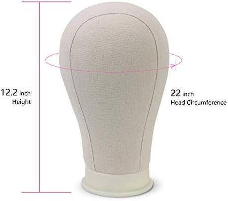 22Inch Canvas Block Wig Head Stand Set for Wig Heads Display Styling Making - Image 2