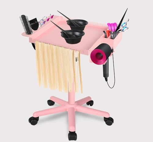 Extension Salon Tray Hair Extension Cart Tray, Pink - Image 2