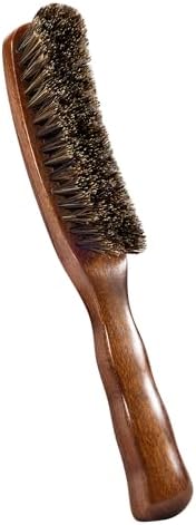 STYLEMATE Boar Bristle Slick Back Hair Brush, Medium/Soft Bristle Hair Brush for Thin & Fine Hair, Smoothing Hairbrush for Women Men Kid, Lightweight Sapele Wooden Handle by Stylemate