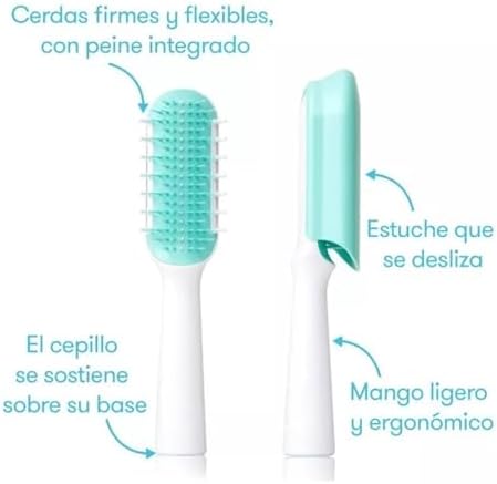 Frida Baby Detangling Hairbrush for Thick/Curly Hair,Toddler Hairbrush,Detangler Brush for Kids,Wide-Tooth Comb & Bristle Combo,Loosens Knots Without Tears or Breakage,Wet/Dry Use,Teal,(Pack of 12) - Image 5