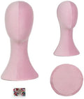 Wig Head Stand Mannequin Head Hat Display Stand Velvet Wig Holder for Mask, Headdress, Necklace (Pink) by Unknown