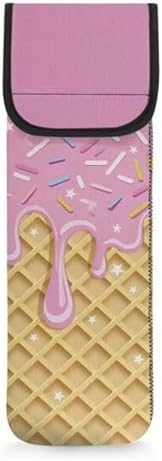 Flat Iron Case Holder Silicone Ice Cream Heat Resistant Neoprene Curling Iron Straightener Holder Cover Bag and Silicone Travel Mat for Travel Daily Long-Term Use by Unknown