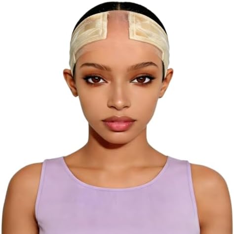 Lace Wig Grip Band for Glueless Wig, Adjustable Velvet Wig Grip Band for Lace Front Wigs with Non-Slip Silicone Strip, Wig Melting Band for Women Elastic Wig Band (Beige) by PrudenpHair