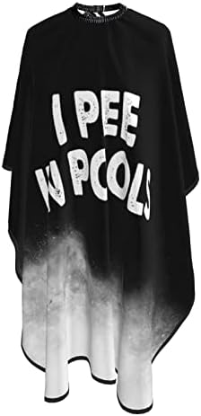 55" x 66" Funny Gift I Pee in Pool Gifts Barber Cape Salon Hair Cutting Cape Haircut Cape with Adjustable Elastic Neckline - Image 4