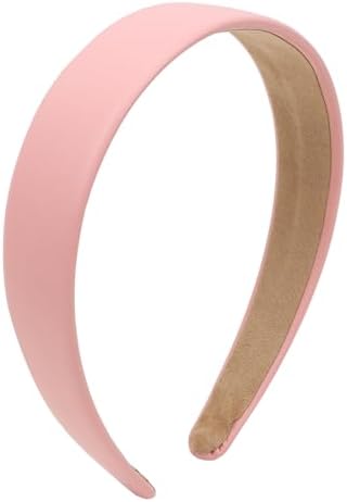 Pink Headband Leather Headband for Women Plastic Hard Head Band Solid Colors 1 Inch Thin Hair Bands Holiday Cosplay Hair Accessories by Uintoon