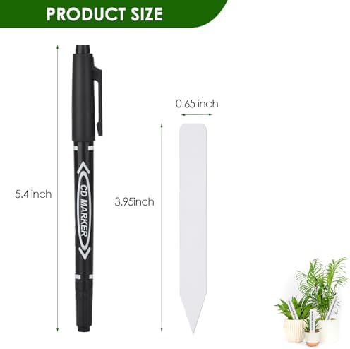 Plant Labels, Outdoor Waterproof Garden Markers, Plastic Nursery Seed Plant Tags with Bonus a Permanent Marking Pen, Gardening Gifts for Women Men 120PCS Darfukei - Image 2