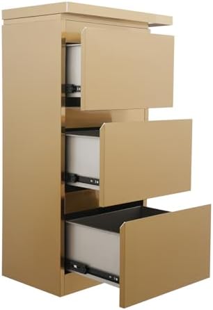 3-Drawer Barber Storage Cabinet - 201 Stainless Steel Hairdressing Tool Organizer with Hair Dryer Holder (17.9x11.8x32.7in) for Salon/Bathroom/Home (Gold) - Image 5