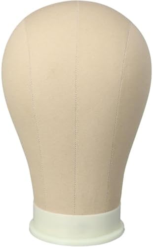 Mannequin Head for Wigs Canvas Block Head Wig Head with Mount Hole for Wig Making,Weave Hair Braiding Stand Hat Display Stand,Hairstyle Doll Head Durable Easy to Put Pins In & Out,Head Contour More Realistic (Light Brown,23") by AliLeader