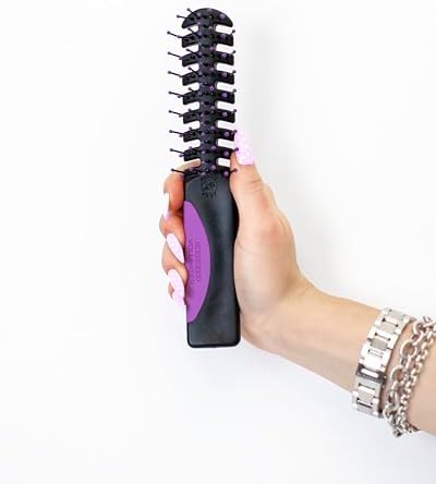 Cricket Static Free Volumizer Hair Brush - Styling, and Detangling All Hair Types, Long, Short, Thick, Thin, Curly, Straight, and Wavy, Drama Queen (Purple) by CricketCompany