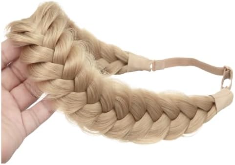 Synthetic Hair Braided Headband Classic Wide Strands Wedding Disorderly Fluffy Braids Wig Band Women Beauty Accessory - Image 3