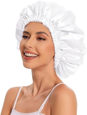 Edoneery Satin Bonnet for Sleeping Women, Double Layer Curly Hair Cap - Image 4