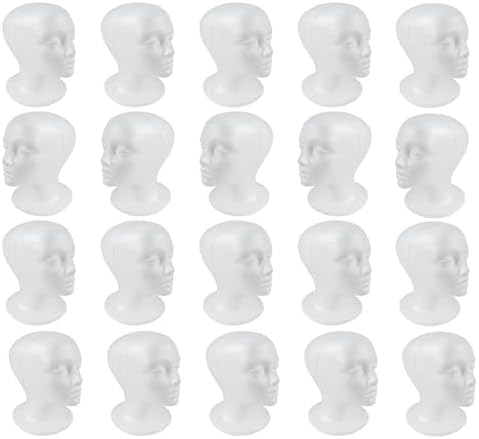 SHANY Styrofoam Model Heads,Hat Wig Foam Mannequin Female Wig Head Stand,Mannequin Head for wigs, Wig Holder - Round Base, 11 Inches Female Mannequin Head - Two Dozens, 24 Pieces by SHANYCosmetics