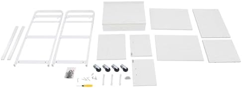 Beauty Salon Utility Trolley Cart, Movable Beauty Organizer Portable High Capacity Luggage Trolley Cart Free Standing Esthetician Rolling Makeup Carts w/4 Wheels for Beauty Spa Massage (White) - Image 2
