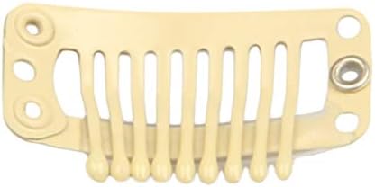 30pcs Snap Clips for Hair Extenisons 9 Teeth Wig Clips, Beige - Image 3