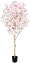 Artificial Cherry Blossom Tree, 6FT Tall Faux Pink Flower Tree with Black Pot, Realistic Silk Blossom Plant for Home Living Room Office Patio Decor, Indoor Outdoor Fake Floral Tree for Wedding Party by zylwtsntkn