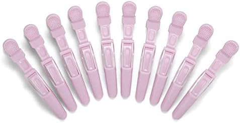 10pcs/set Multicolor Croc Clips Transparent Plastic Hairdresser Clip Hair Styling Sectioning Barrettes Professional Non Slip Alligator Clips Salon DIY Accessories Hairpins (10pcs-Light Pink) - Image 4