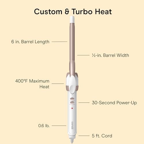 Conair Curling Iron, Double Ceramic, 1/2-in. Width, White/Rose Gold - Image 4