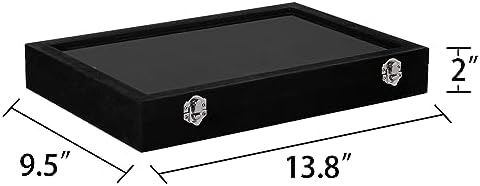 Frebeauty 12 Grid Bracelet Holder Box,Velvet Jewelry Tray with Clear Lid - Image 3