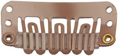 20pcs Stainless Steel U-Shape Snap Clips for Hair Extensions, Wigs, and Hairpieces - Wig Accessories and Combs (Light Brown) - Image 4