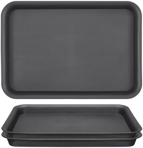 20 Inch Plant Trays, 3Pcs Black Pebble Tray for Plant Humidity, Planter Trays and Saucers for Indoors and Outdoors Use by GREANER