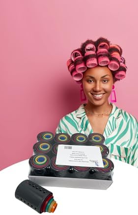 Kleravitex Hair Curler Roller Set/Set of 96 Stackable Rollers / 8 Size Rollers From Extra Small to Extra Large / 12 Rollers per Size - Hairdressing Curlers for Women - Curling Styling Tool by Kleravitex