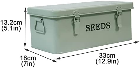 Seed Storage, Metal Seed Box, Seed Storage Organizer Box with Lid & Handle - Image 3