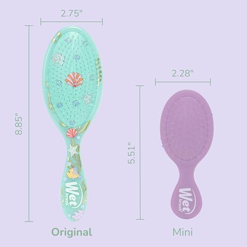 Wet Brush Disney Princess Ariel Original Detangler Hair Brush, Pain-Free Knot Removal, Flexible Bristles Detangle Wet or Dry Strands, Works on All Hair Types, Ergonomic Handle, Reduces Breakage - Image 4
