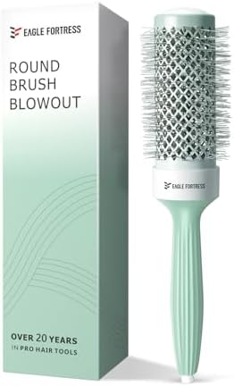 Eagle Fortress Round Brush for Blow Out, Thermal Ceramic Hair Brush for Blow Drying with Ionic Bristle for Professional Blowout Brushing - Green, 1.69 inch by EAGLEFORTRESS