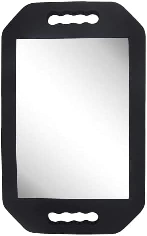 HREW Handle Mirror Large Rectangular Hand Held Mirror with Double Handle - Lightweight Hair Salon Equipment Hairstylist and Barber Accessories (1Pcs Rectangle) by Unknown