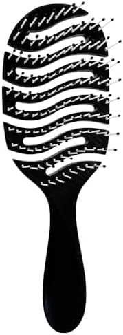 Detangler Hairbrush, Soft Bristle Detangling Brush for Straight, Wavy, Curly and Fine Hair, Dry and Wet, Quick Smoothing for Women and Men（Black） by Unknown