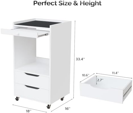 Medical Carts with Wheels, Crash Cart Ultrasound Trolley with Non-Slip Pads, Utility Esthetician Rolling Cart Mobile Storage Organizer for Hospital Clinic Dental Beauty Spa Office Salon Lab, White - Image 7