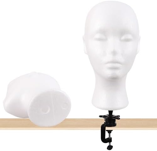 MapofBeauty Wig Display Styling Hat Storage Lightweight DIY Wig Head, White - Image 3
