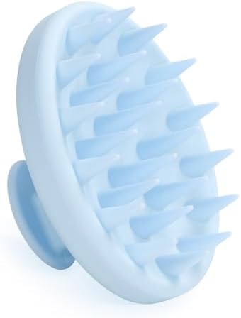 Meartchy Silicone Scalp Massager, Scalp Scrubber for Hair Growth with Soft Bristles, Scalp Exfoliator Brush Dandruff Removal Shampoo Brush for Wet Dry Scalp Care (Light Blue) by Meartchy