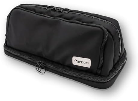LARGE All in One Travel Toiletry Bag, Makeup Bag with Jewelry Compartment and Heat-Resistant Pocket for Hair Tools by TheCacheri