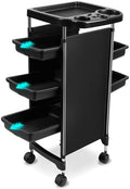 Professional Salon Trolley Cart, 5-Drawer Rolling Storage Organizer, Black, 35.4" Height with Wheels (Black-T28) by HYZSWGC