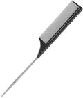 1 Piece Pin Rat Tail Comb Hair Comb Steel Pin Rat Tail Carbon Heat Resistant Teasing Combs with Stainless Steel Pintail for Hair Parting Rat Tail Combs Salon or Home Supply by meigick