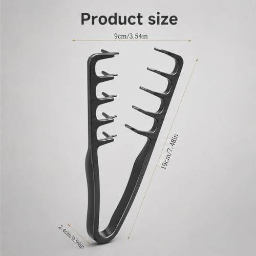 Texture Comb for Men & Women, Root-Lifting Hair Shaping Tool with Wide Spacing Teeth, Lightweight ABS Grip for Fringe Control and Natural Layer Definition (Black) - Image 6