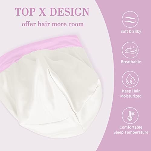 Fittia Satin Lined Sleep Bonnet, Adjustable Non-Slip Cap For Locs, Medium - Image 6
