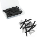 100 Pieces Wig Combs, 7-teeth Wig Clips to Secure Wig, Wig Accessories Tools For Making Wig Caps, Black (100 Pcs) by JIUSERLU
