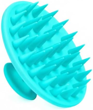 Meartchy Silicone Scalp Massager Shampoo Brush, Scalp Brush for Hair Growth & Dandruff Removal, Hair Scrubber Scalp Stimulator Exfoliator Brush with Soft Bristles for Wet Dry Scalp Care (Lake Blue) by Meartchy