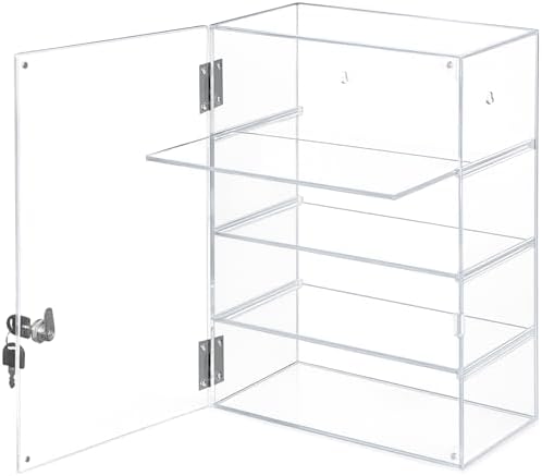 Acrylic Display Case with Lock – Acrylic Storage Chest for Figures, Collectibles, Jewelry, Expensive Items & More – Secure and Organized Storage (3.7" Adjustable) by KaloTidy